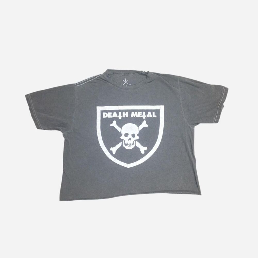 No-brand Men's Grey and Black T-shirt
